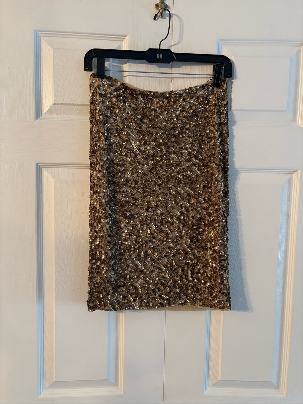 Vince Gold Sequin Pencil Skirt